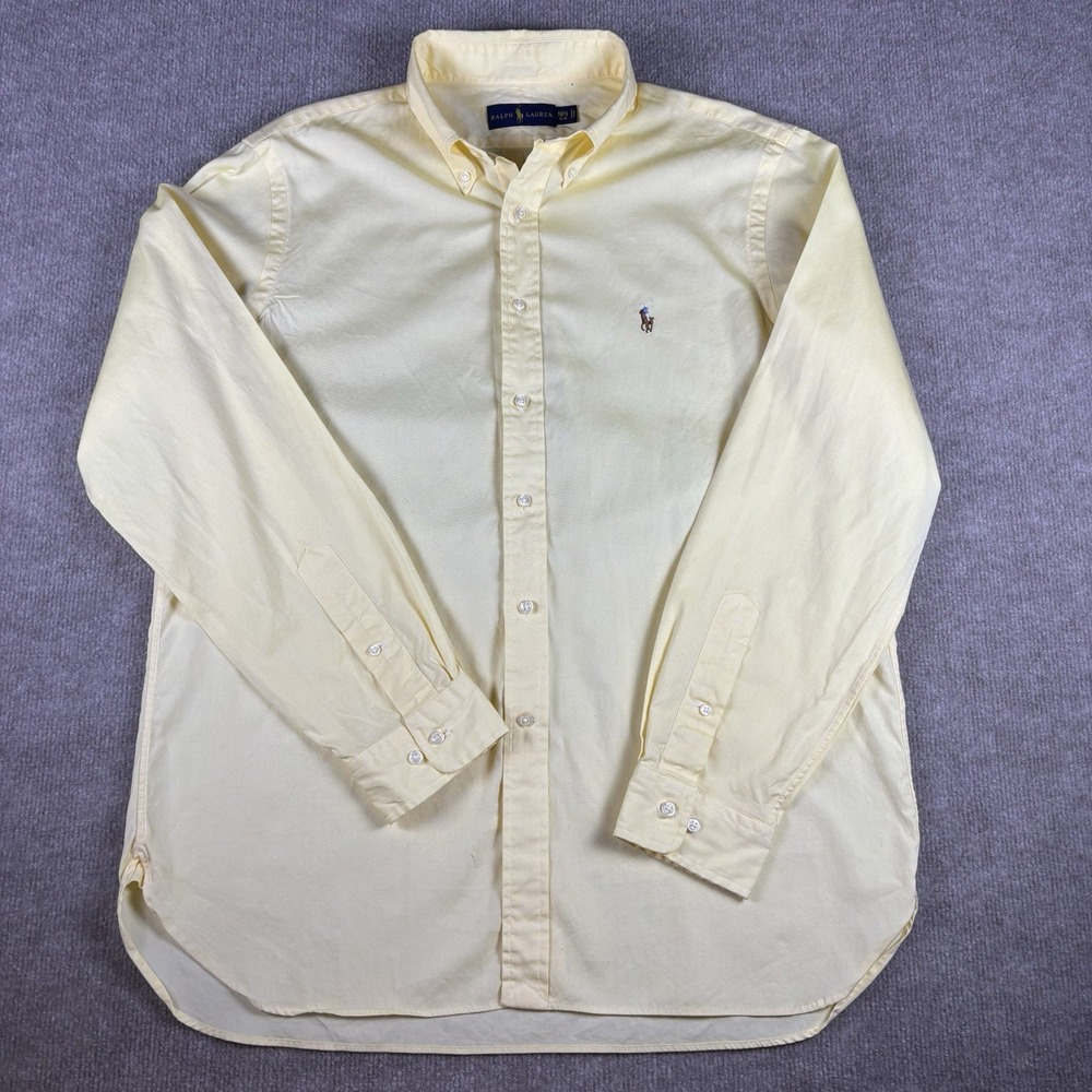 Polo Ralph Lauren Yellow Oxford Button Down Shirt Men's 16.5 34/35 Cotton